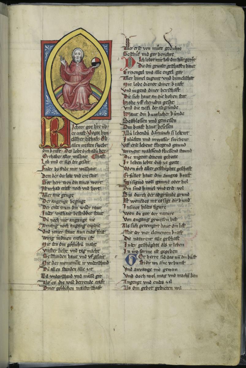 Toggenburg-Bibel. Bildnis des Pantokrators am Beginn des Prologs
