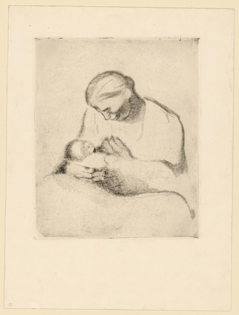 Mutter mit Kind auf dem Schoß (Verworfene 2. Fassung, 1. Zustand)