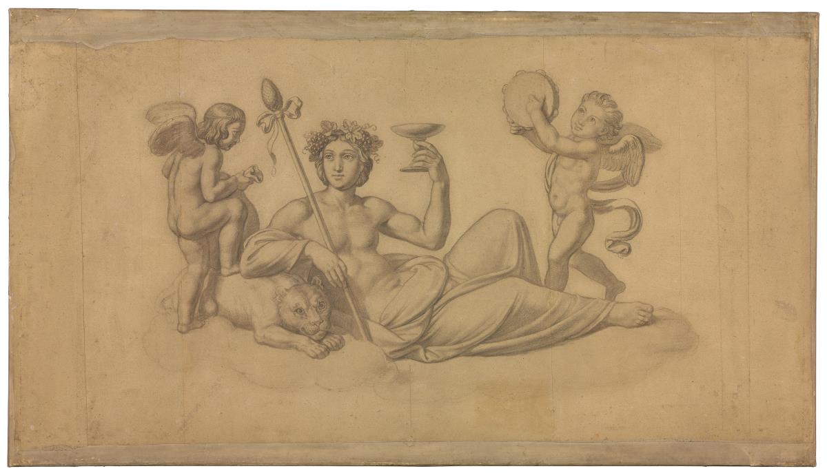 Dionysos mit zwei Eroten