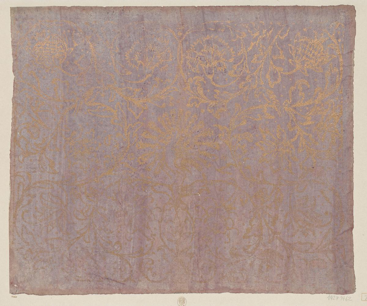 Bronzefirnispapier (große Ranken mit großen Blüten und Granatäpfeln)