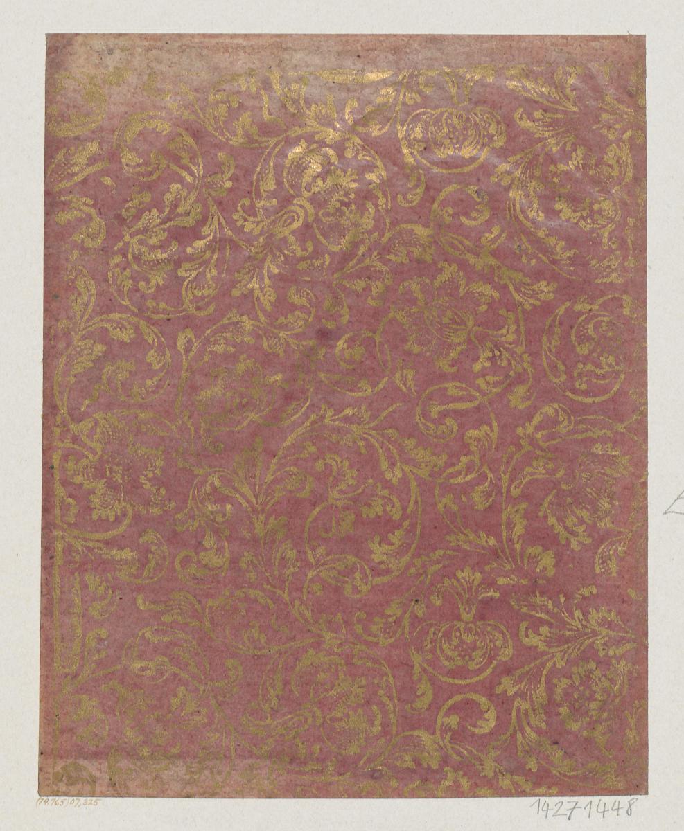 Bronzefirnispapier (verschlungene Arabesken mit Blüten)