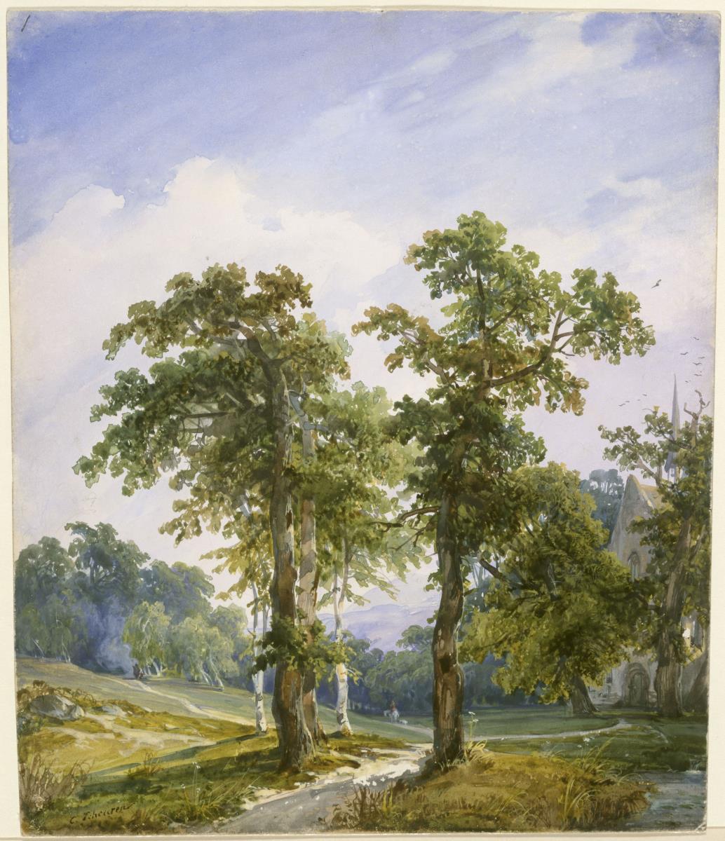 Waldlandschaft mit Kirche