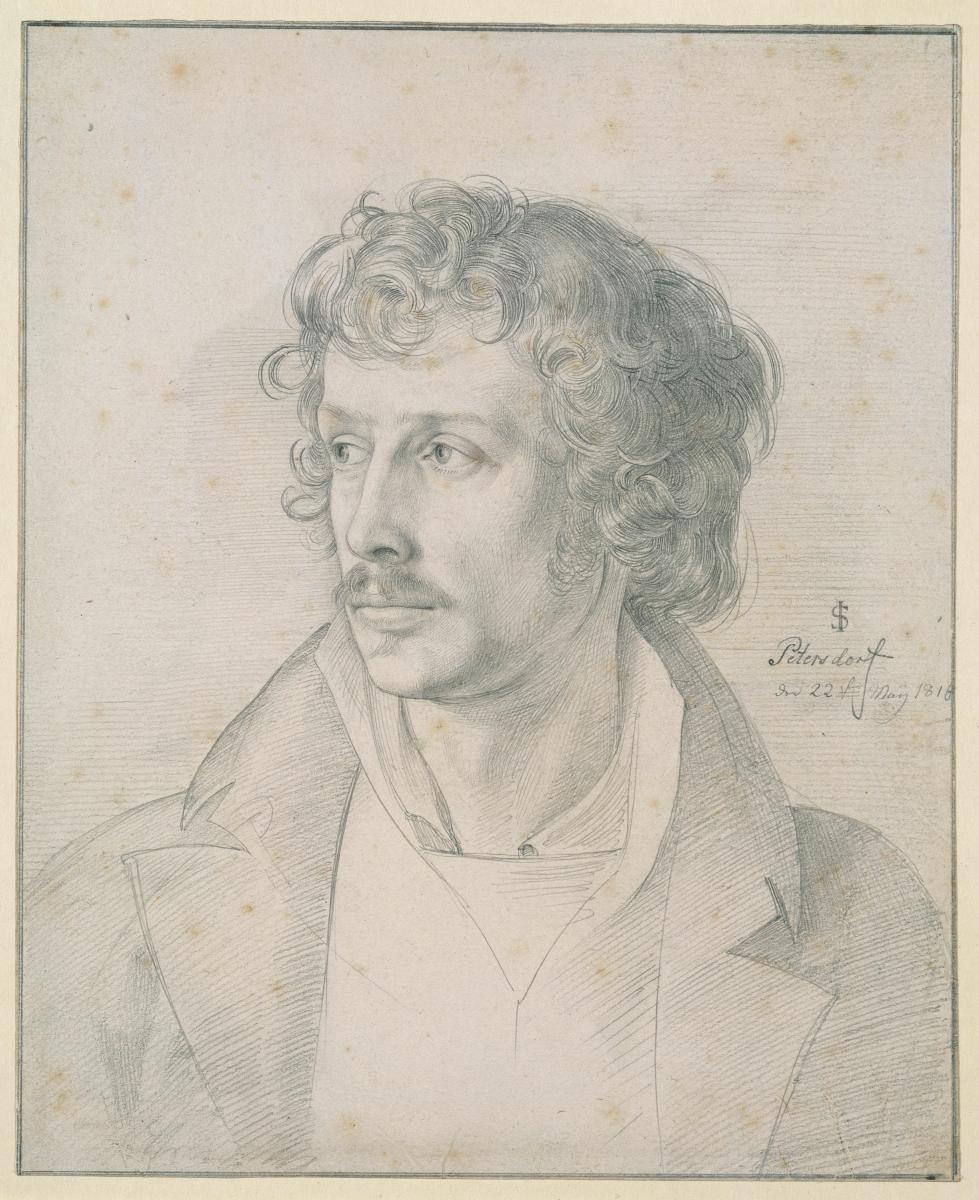 Friedrich Olivier im Alter von 25 Jahren, Brustbild, nach links blickend