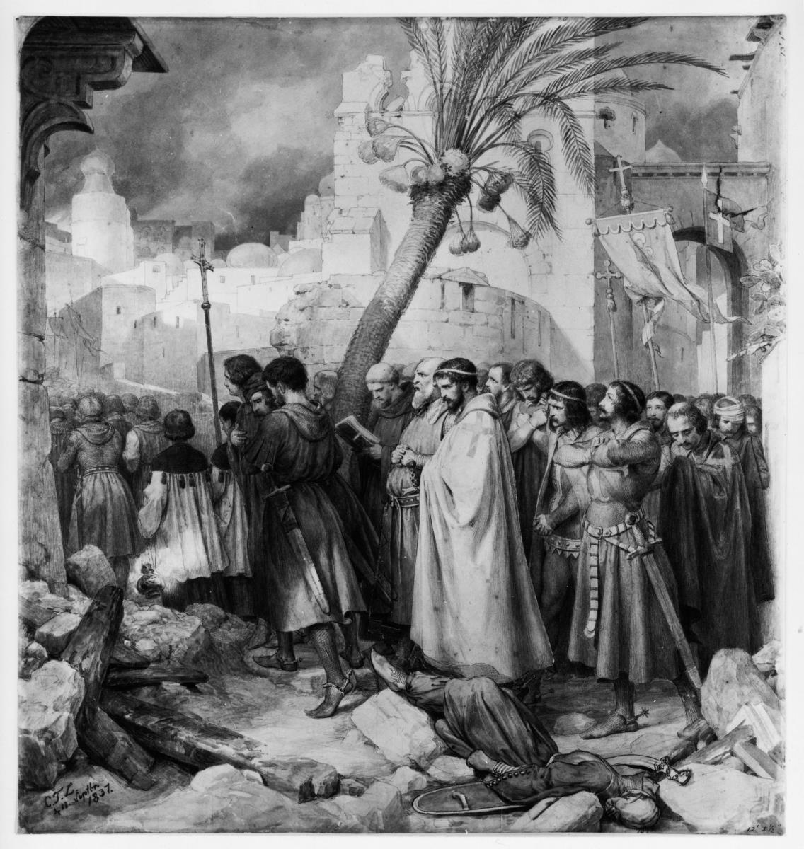 Die Prozession der Kreuzfahrer in Jerusalem 1099