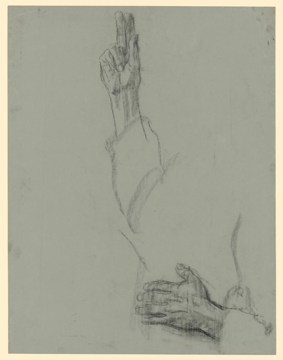 Zwei Händestudien (zur Lithographie "Nie wieder Krieg!")