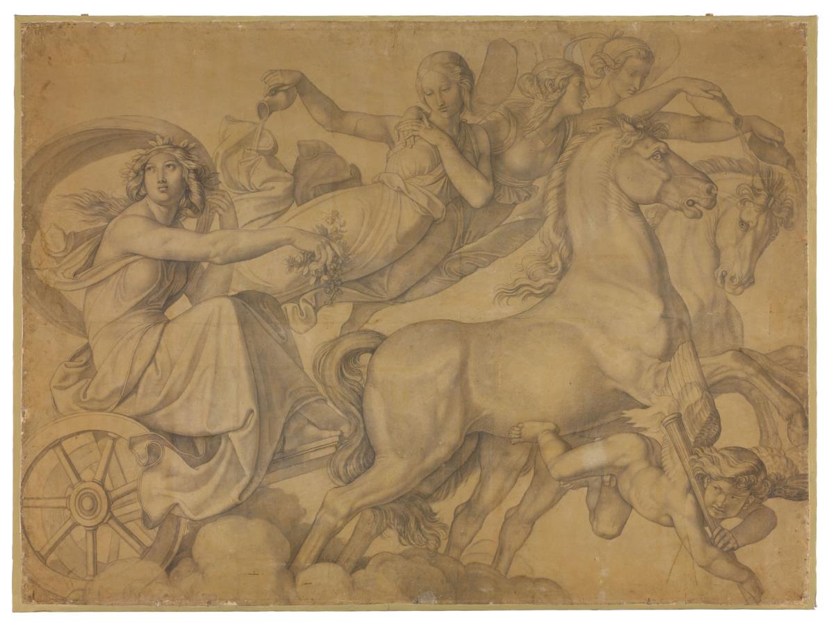 Der Morgen (Der Wagen der Eos). Karton zu den Deckenbildern der Münchner Glyptothek