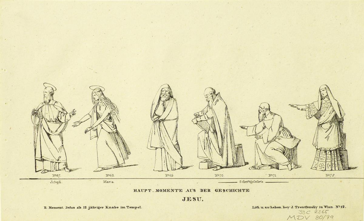 Haupt Momente aus der Geschichte Jesu. II. Moment Der 12 jährige Jesu-Knabe im Tempel.