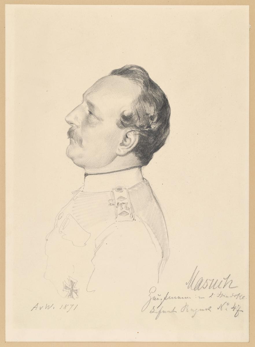 Hauptmann Masuch. Studie zur "Kaiserproklamation in Versailles"