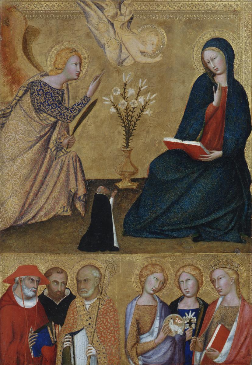 Die Verkündigung an Maria und sechs Heilige