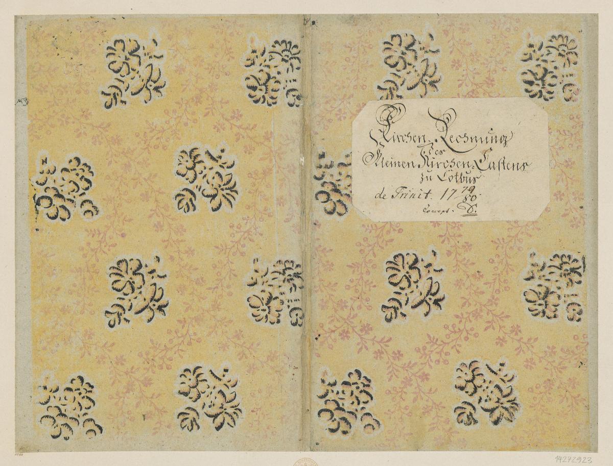 Modeldruckpapier (Einband für eine Akte mit Etikett, 1779/1780)