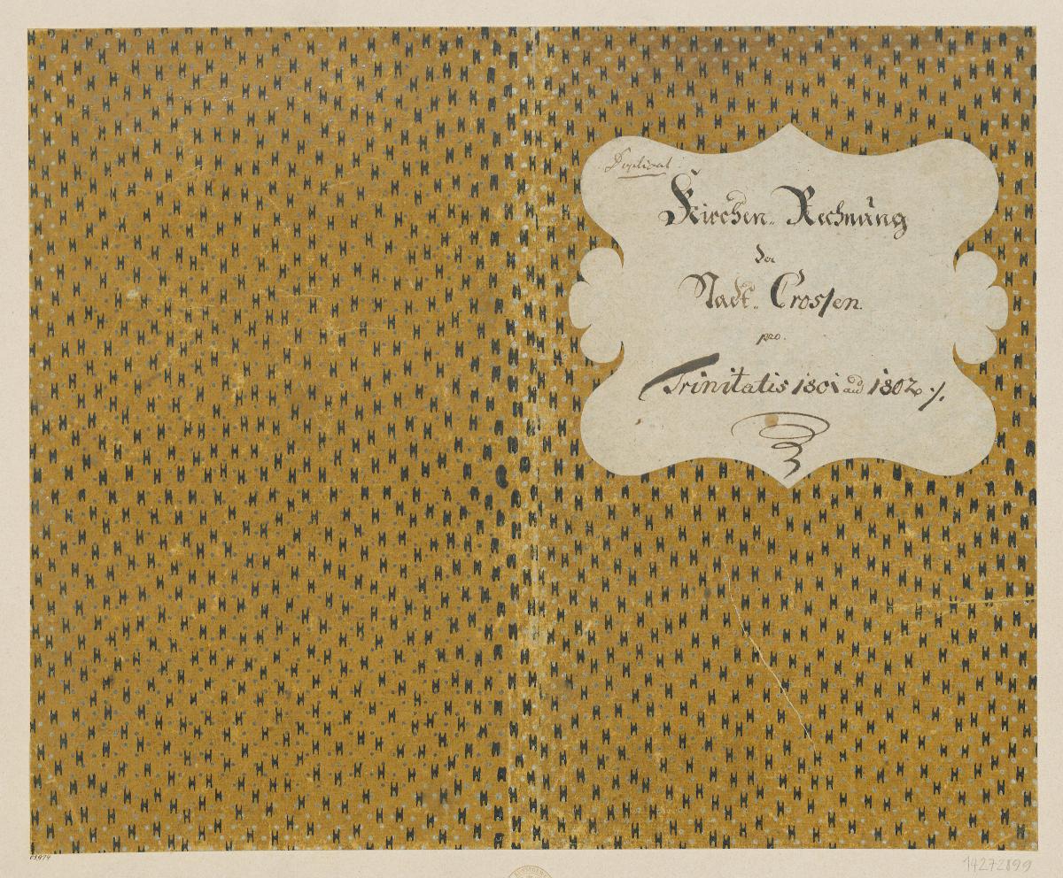 Modeldruckpapier (Einband für eine Akte mit Etikett, 1801/1802)