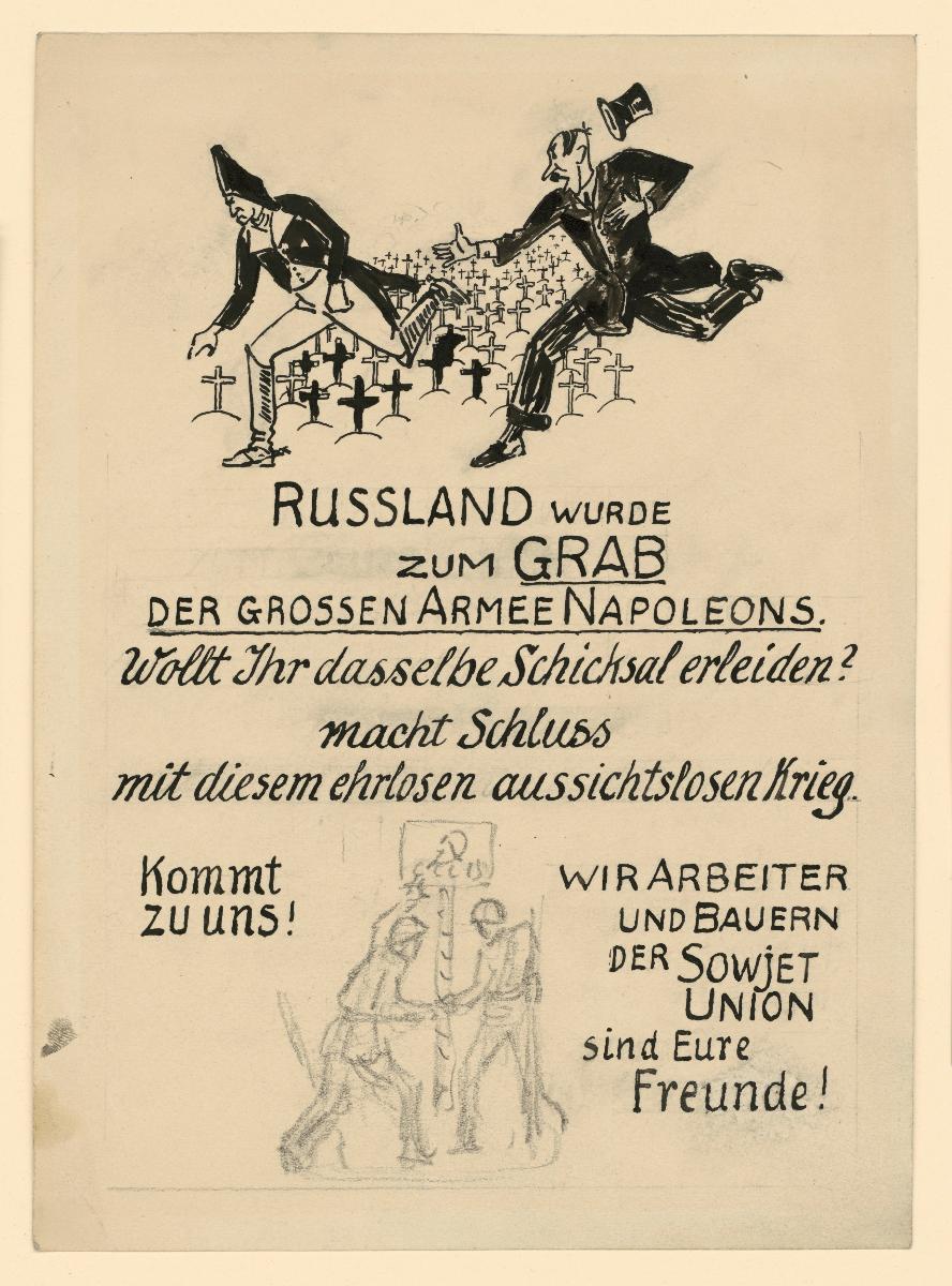 "Russland wurde zum Grab der grossen Armee Napoleons". Entwurf zu einem Flugblatt