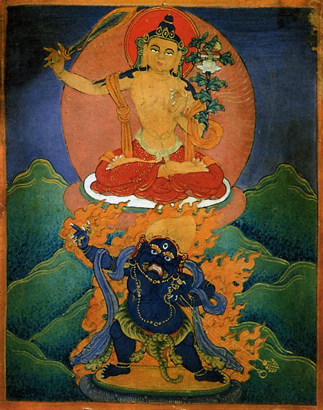 Bodhisattva Manjusri 文殊菩薩 und Begleiter