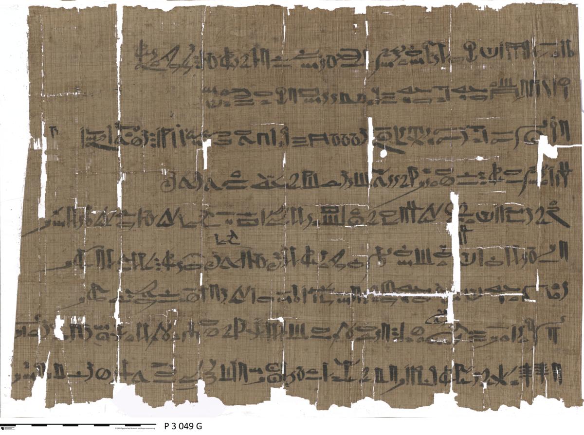 Hieratischer Papyrus mit verschiedenen Götterhymnen