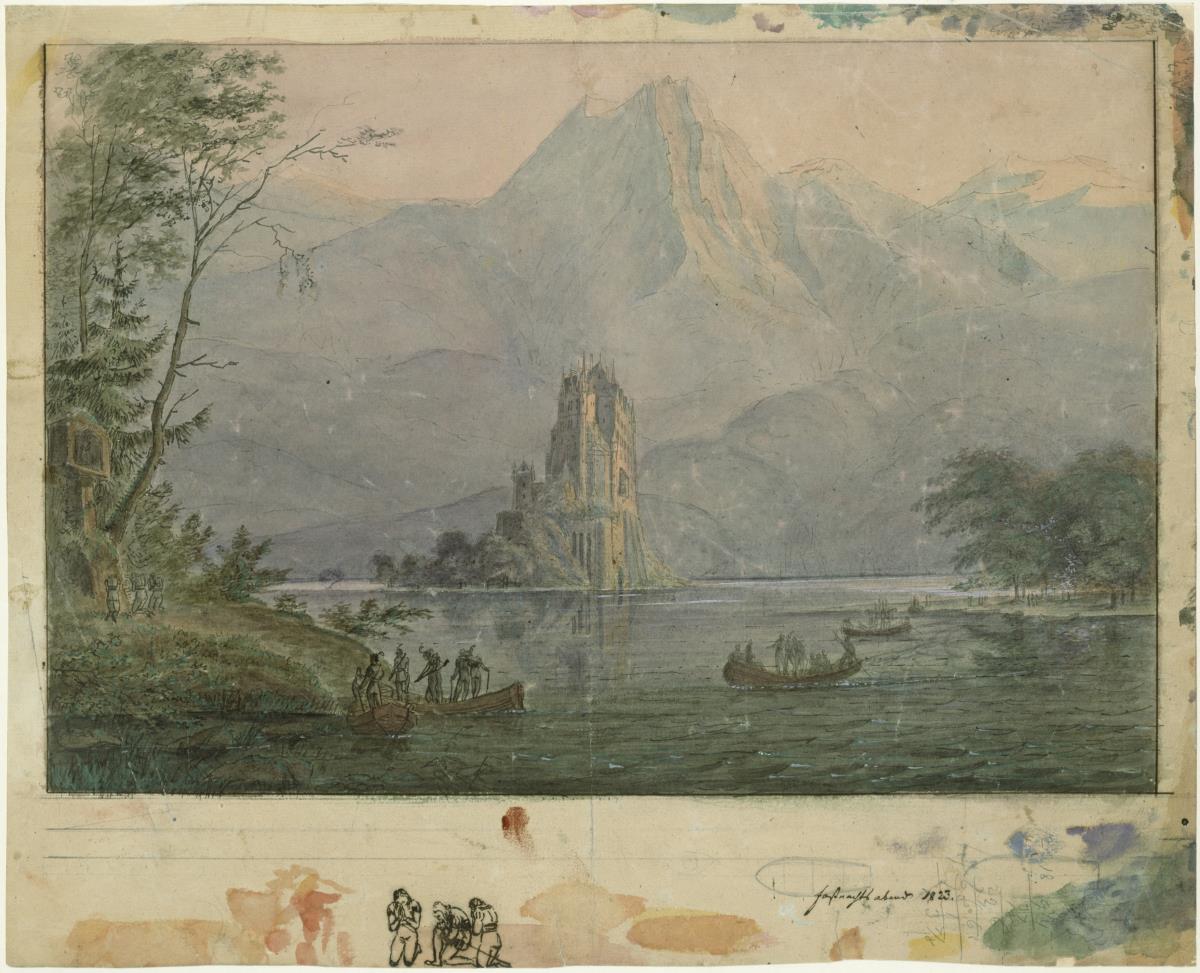 Burgsee mit fernem Schloss