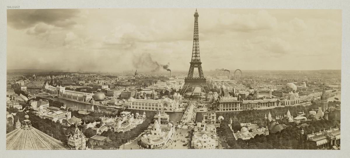 Paris, Weltausstellung 1900, Panorama mit Eiffelturm