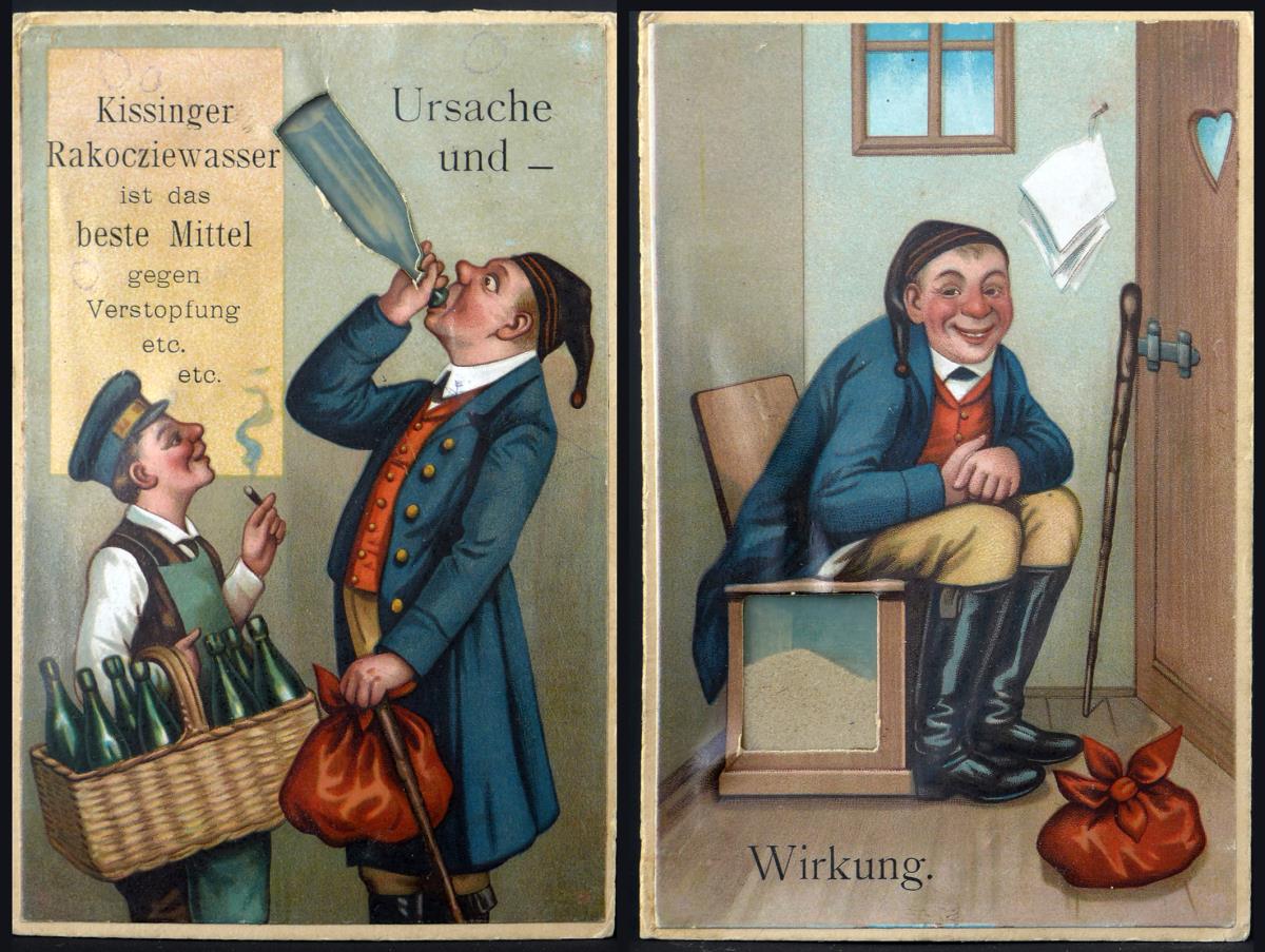 Kissinger Rakocziewasser ist das beste Mittel gegen Verstopfung etc. etc. Ursache und Wirkung.