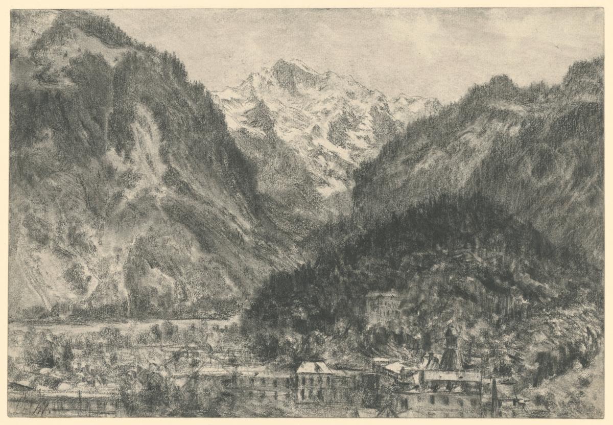 Blick über Interlaken auf das Jungfrau-Massiv