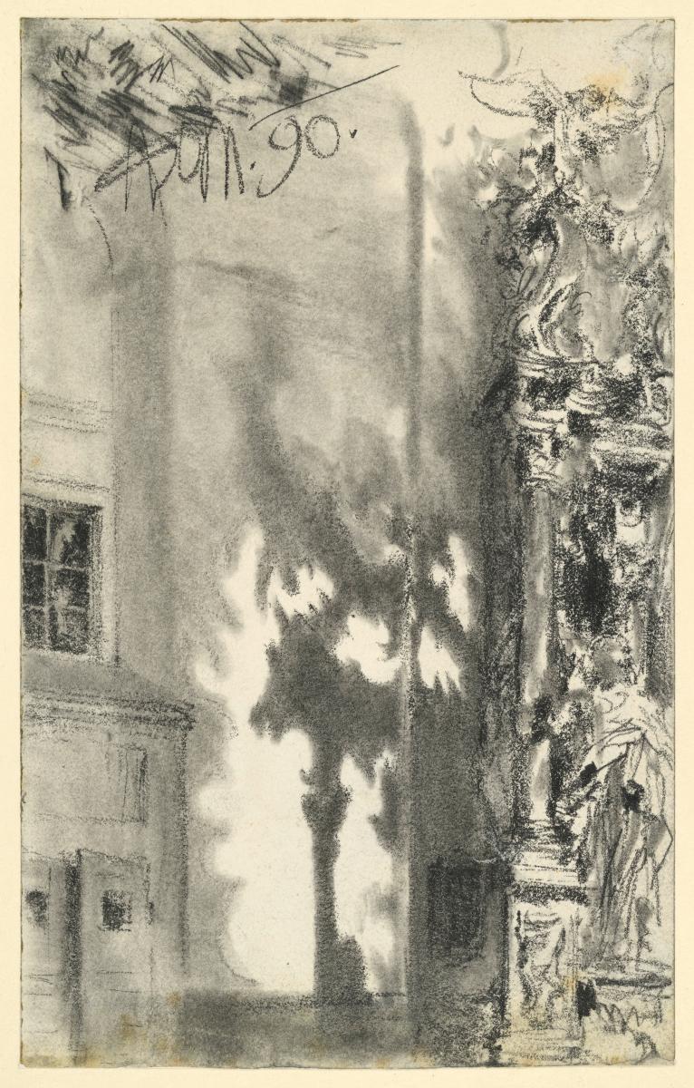 Schatten der Altardekoration in der Augustinerkirche in Würzburg