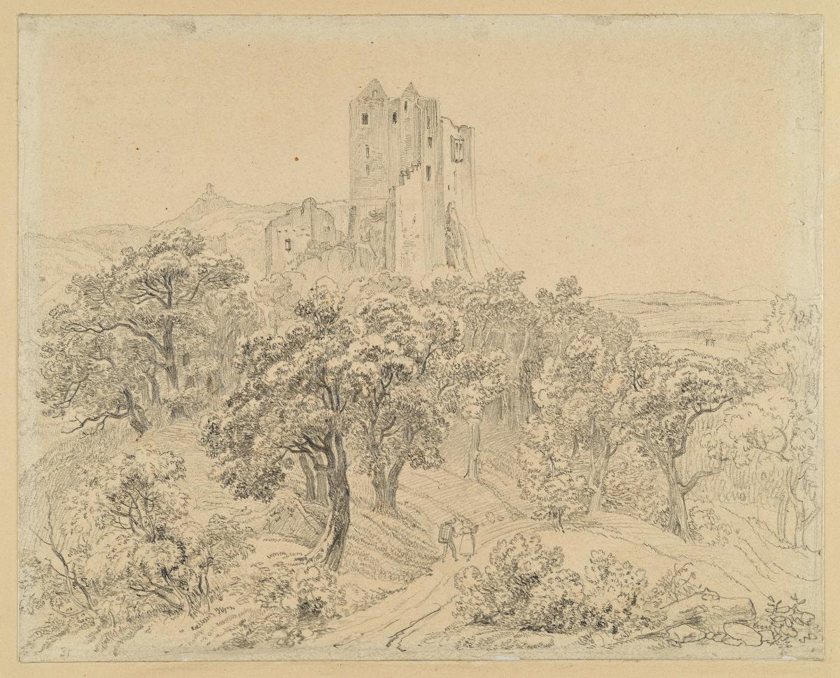 Landschaft mit Waldung und Ruine