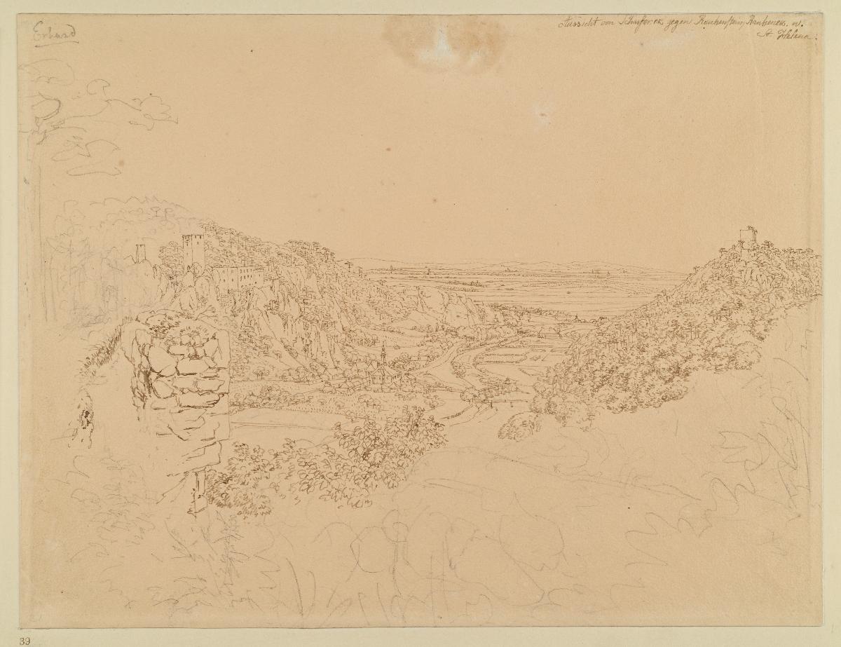 Mitteldeutsche Gebirgslandschaft: Aussicht von Scharfneck gegen Rauenstein, Raueneck und St. Helena