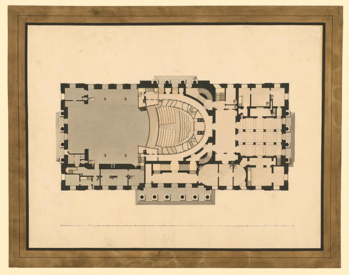 Berlin, Grundriss des Nationaltheaters auf dem Gendarmenmarkt, EG
