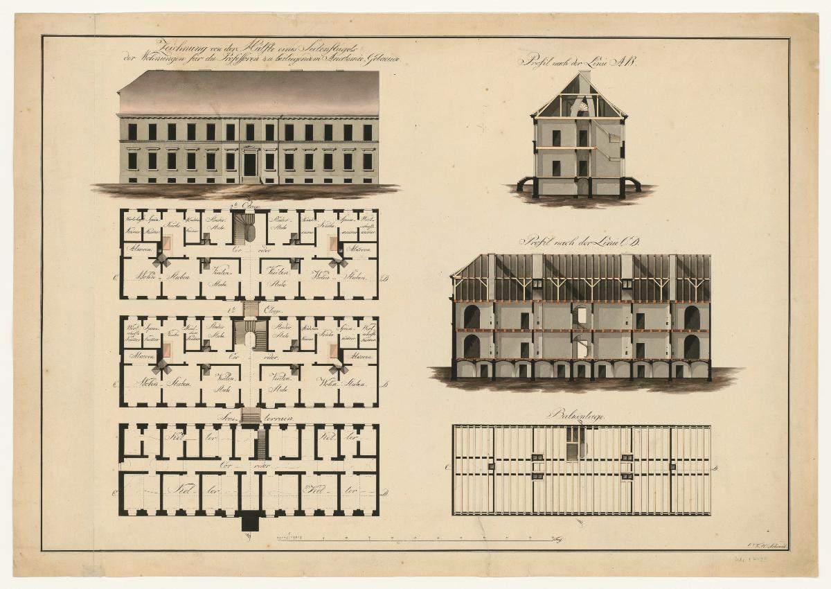 Entwurf eines zweigeschossigen, dreizehnachsigen Wohnhauses angeblich in Königsberg
