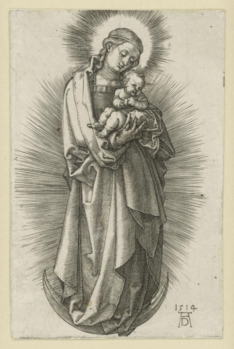 Maria mit Diadem und Kind auf der Mondsichel