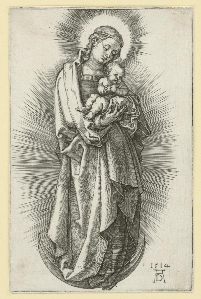 Maria mit Diadem und Kind auf der Mondsichel