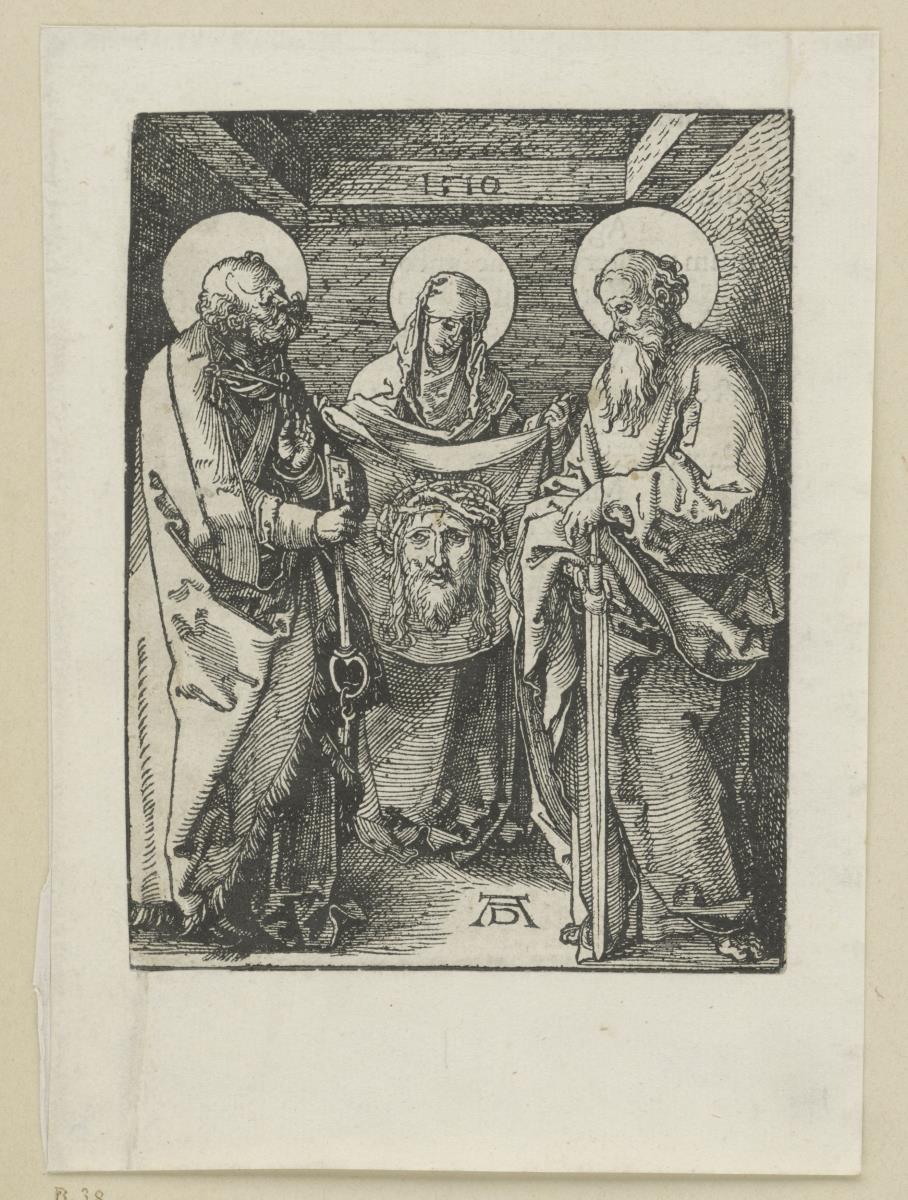 Heilige Veronika zwischen den Heiligen Petrus und Paulus (Kleine Passion)