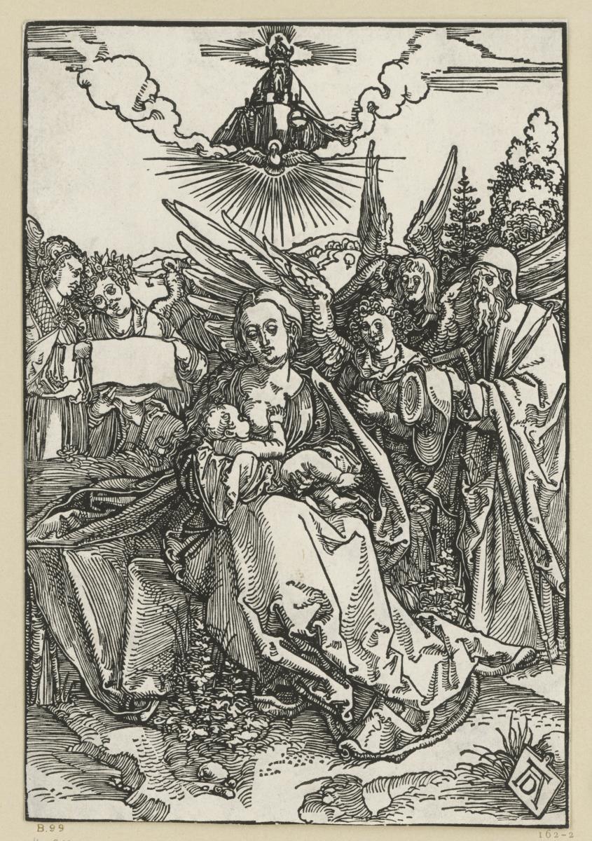Die Heilige Familie mit fünf Engeln