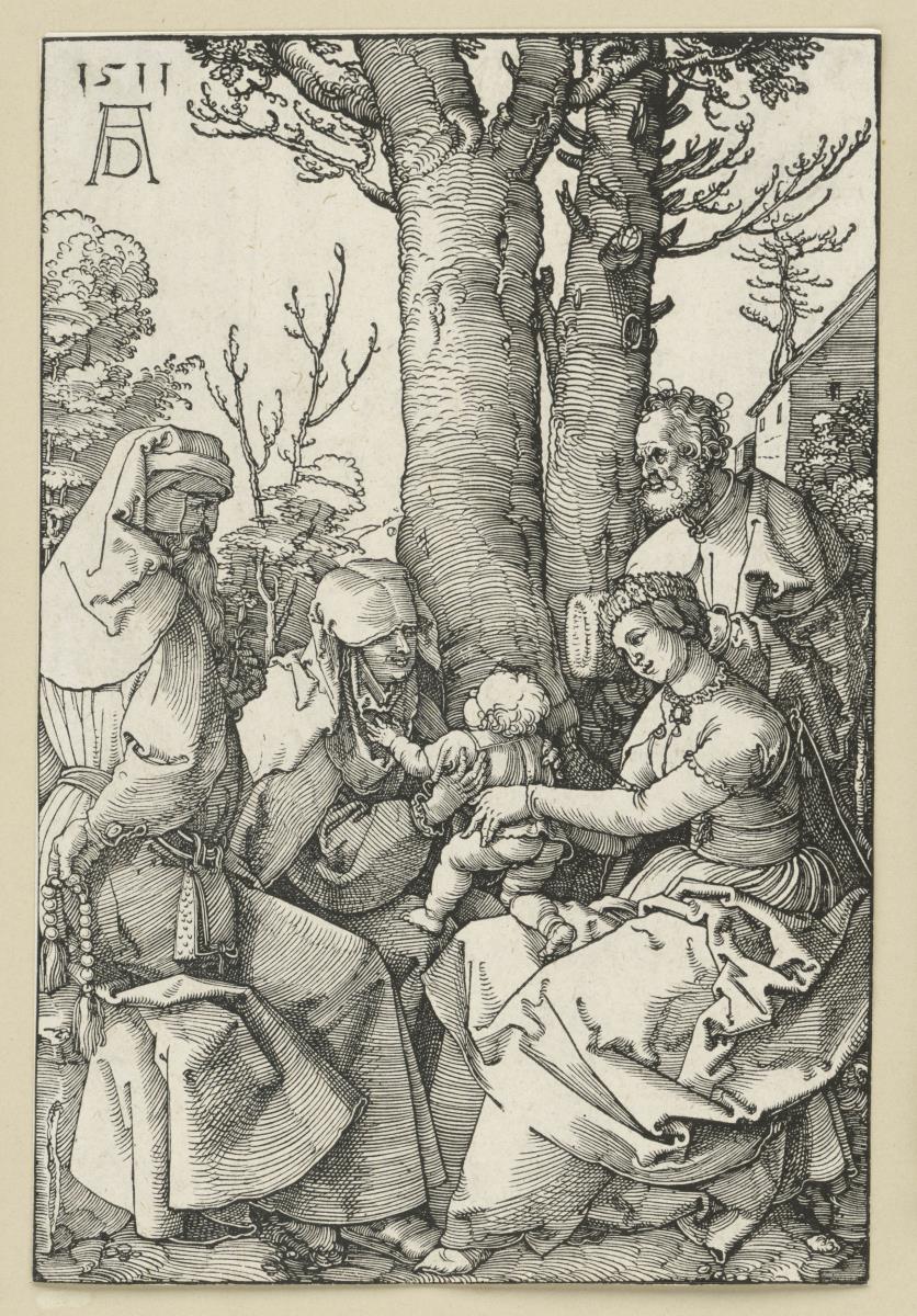 Die Heilige Familie mit Joachim und Anna unter einem Baum