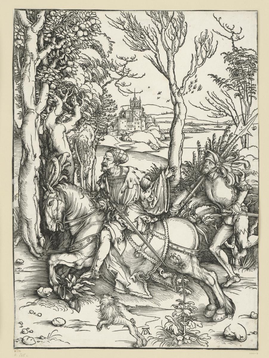 Ritter zu Pferd und Landsknecht