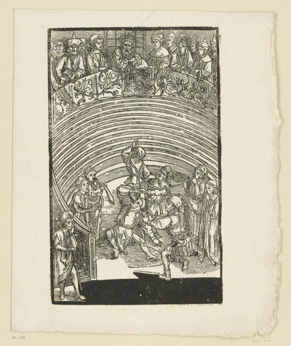 Illustration zu den Komödien des Terenz: Titelseite in doppelter Größe: Das klassische Theater