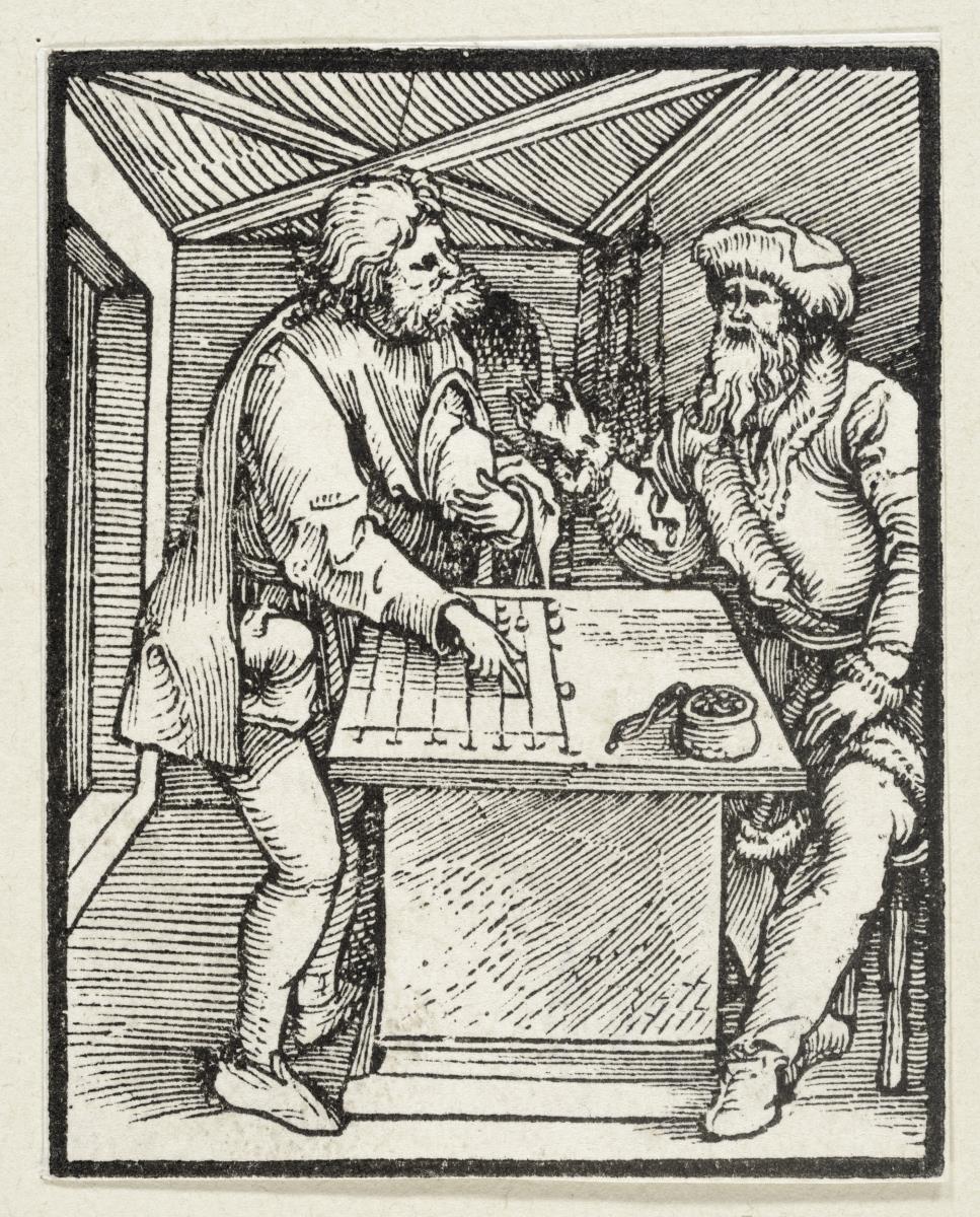 Der Reiche und sein Haushalter (aus: Postilla, 43 Holzschnitte)