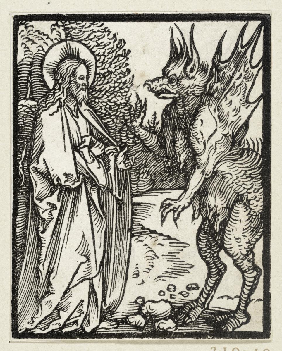 Die Versuchung Christi (aus: Postilla, 43 Holzschnitte)