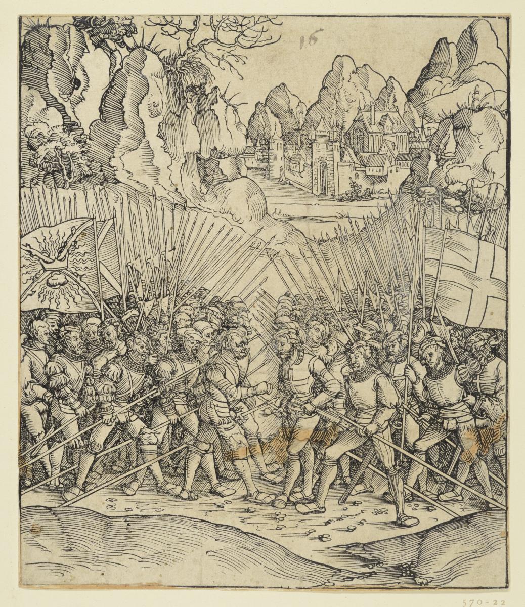 Der Triumphbogen des Kaisers Maximilian I. (Fragment v. 24b): Die Schlachtszene unten links