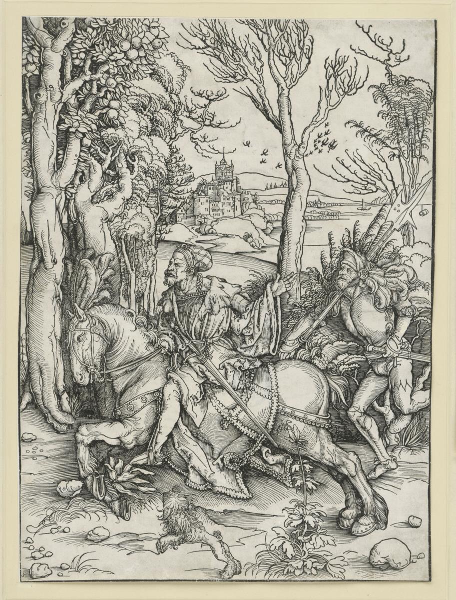 Ritter zu Pferd und Landsknecht