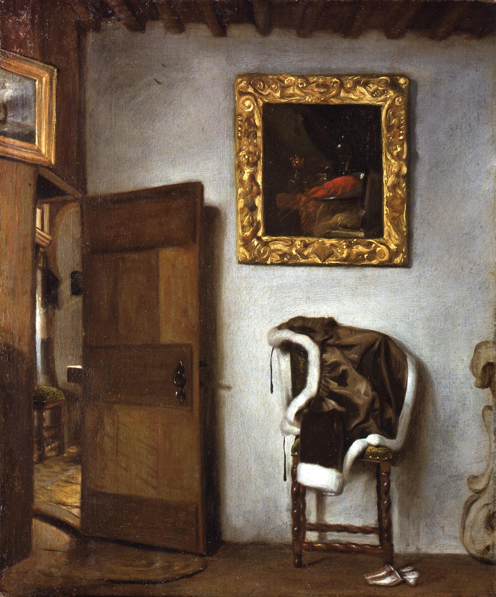 Interieur mit Jacke auf einem Stuhl