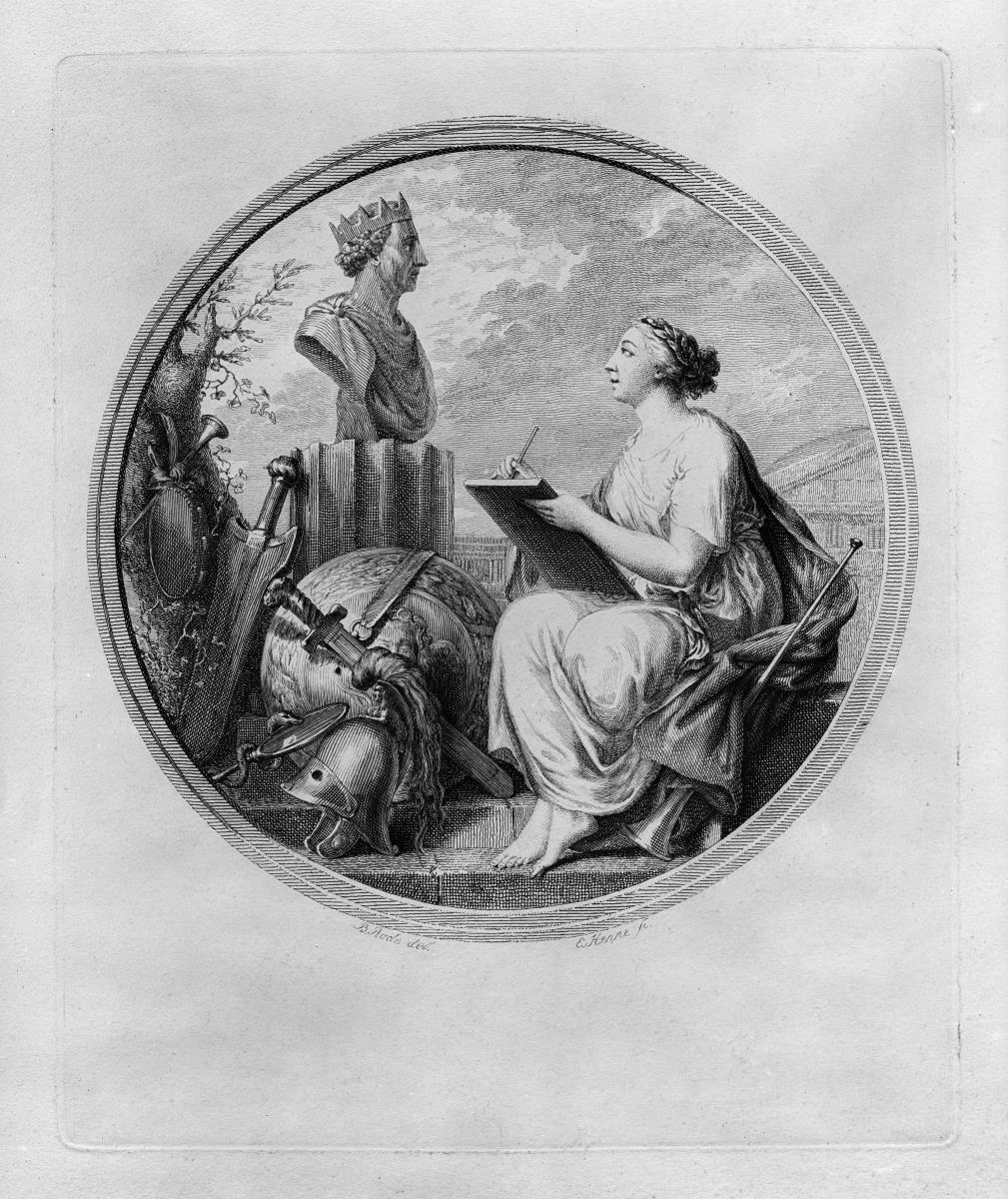 Clio bei der Büste Friedrichs II.