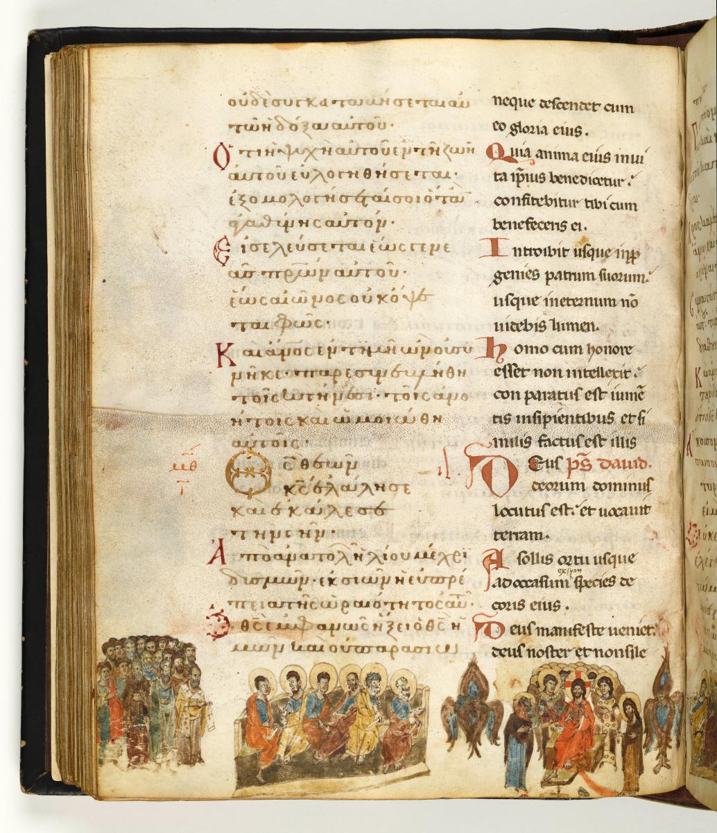 Psalterium und Breviarum graeco-latinum: Das Jüngste Gericht (linke Hälfte)