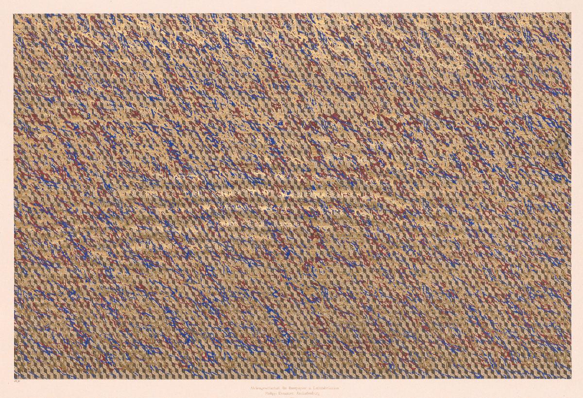 Walzendruckpapier mit Golddruck (abstraktes Muster)