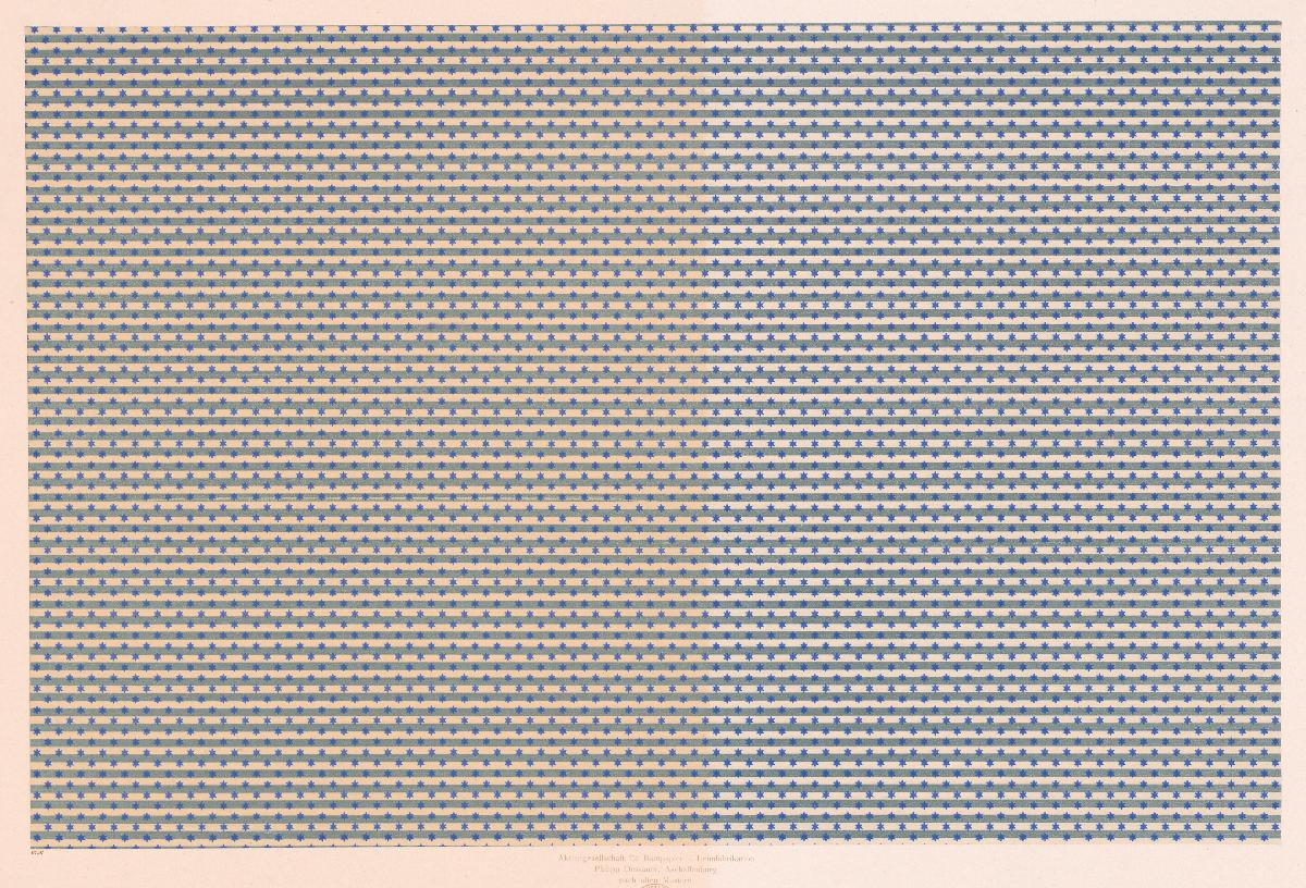 Walzendruckpapier (Sternchen über Streifenfond, nach alten Mustern)