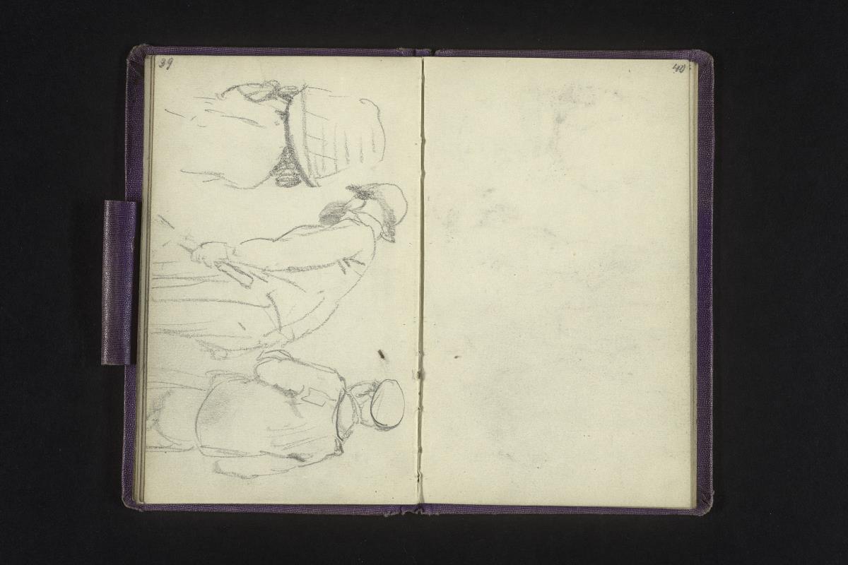 Drei männliche Figuren in Rückenansicht