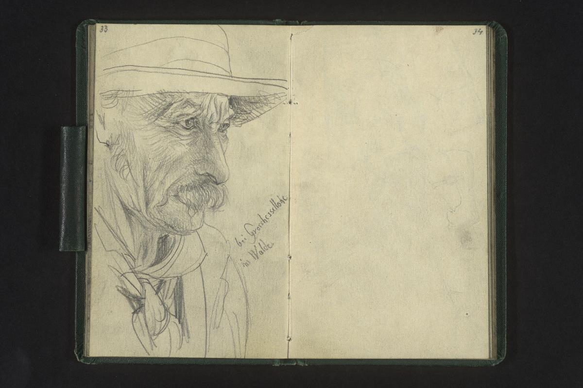 Männerkopf mit Hut aus Großhesselohe