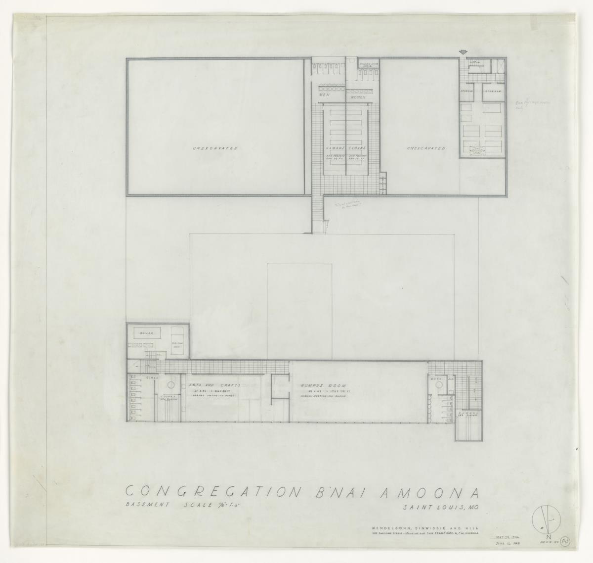 St. Louis, Missouri, Synagoge und Gemeindezentrum B'nai Amoona, Untergeschoss
