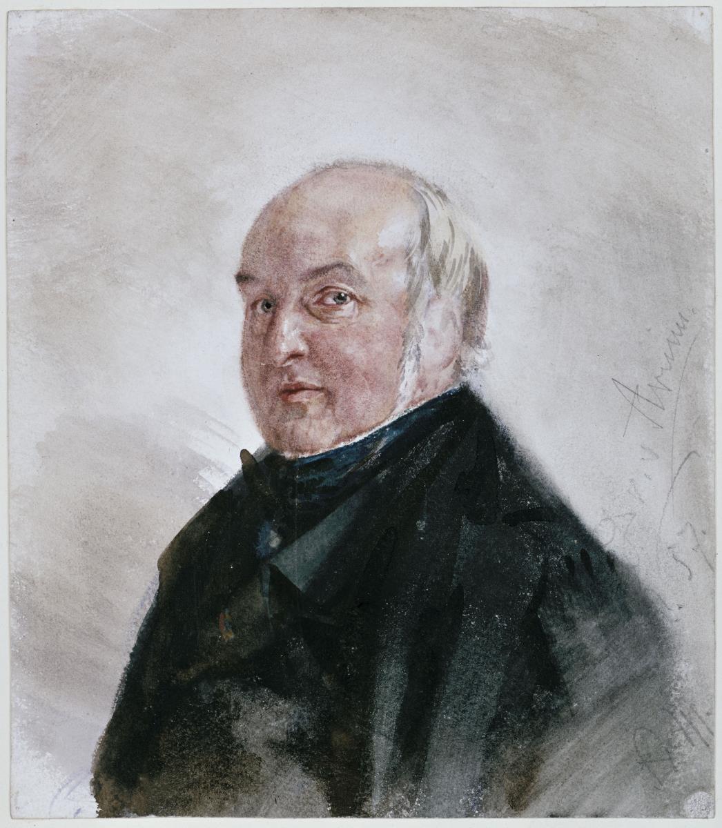 Bildnis des Dr. von Arnim, Brustbild nach links