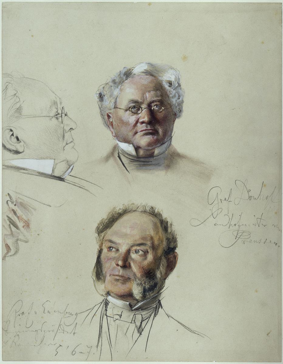 Graf Eulenburg und Graf Dönhoff. Studie zum Gemälde "Krönung Wilhelms I. in Königsberg"