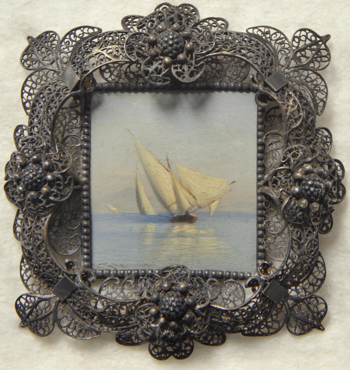 Segelboote. Miniatur aus der Sammlung Loewe