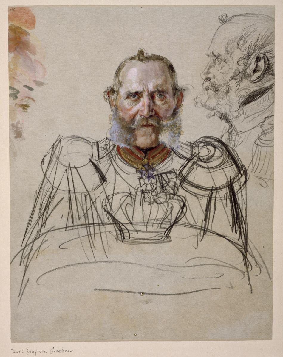 General Karl Graf von der Groeben. Studie zum Gemälde "Krönung Wilhelms I. in Königsberg"
